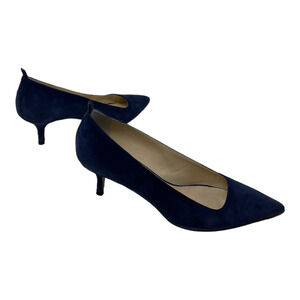 Everlane The Editor blue suede leather pointy heel pump shoes size 8.5